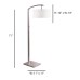 Tall Floor Lamp with White Hardback Shade – 71" Standing Lamp with Rocker Switch