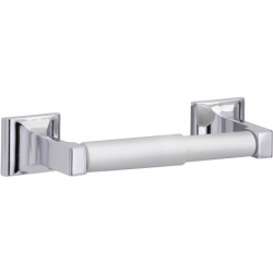 Paper Holder with Chrome Plated Plastic Roller with Spring Tension - Satin Stainless Steel