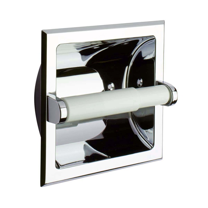 Recessed Paper Holder with Satin Nickel Roller - Satin Nickel