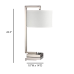 Modern Satin Chrome Table Lamp with USB Port and Power Outlet