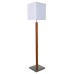 Wood Veneer & Brushed Nickel Floor Lamp with T/C Fabric Shade – 62" Standing Lamp | LOG660126