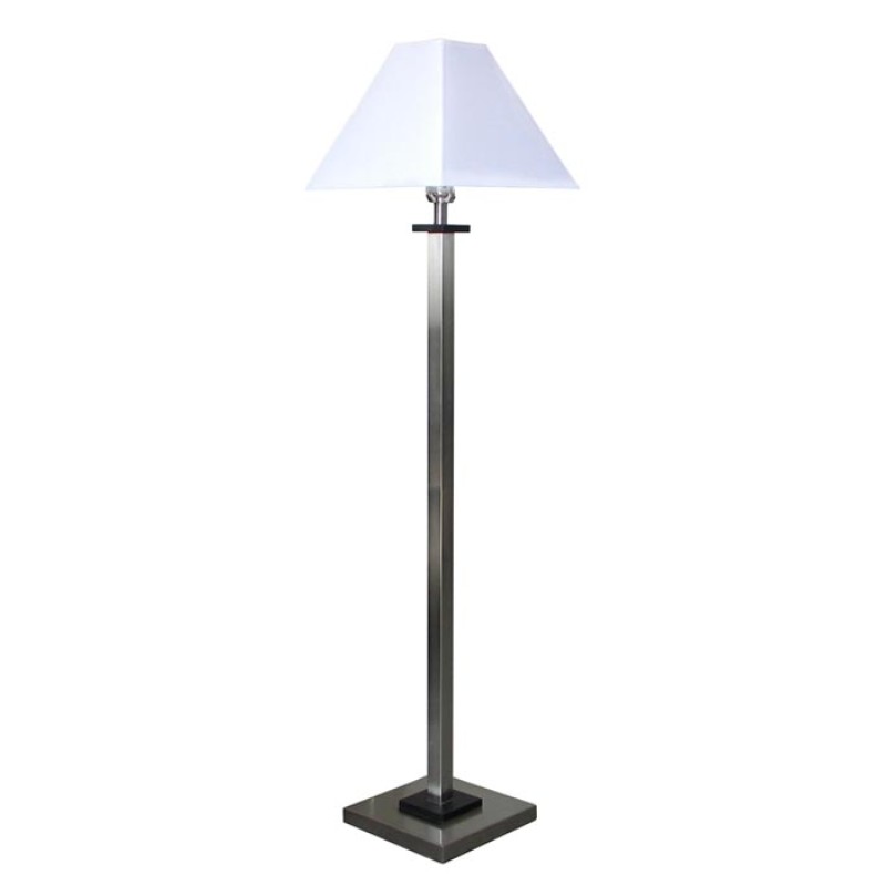 Brushed Nickel Floor Lamp with T/C Fabric Shade – 59" Standing Lamp