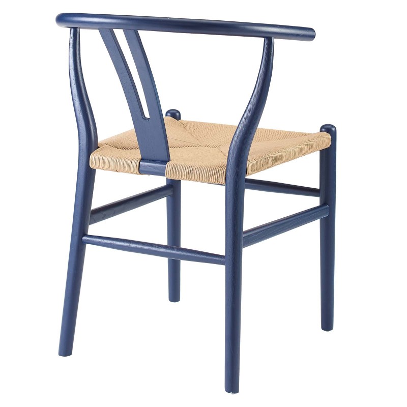 Amish Dining Wood Side Chair in Midnight Blue