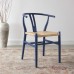 Amish Dining Wood Side Chair in Midnight Blue