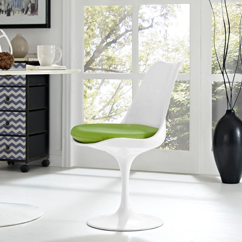 Lippa Dining Vinyl Side Chair in Green
