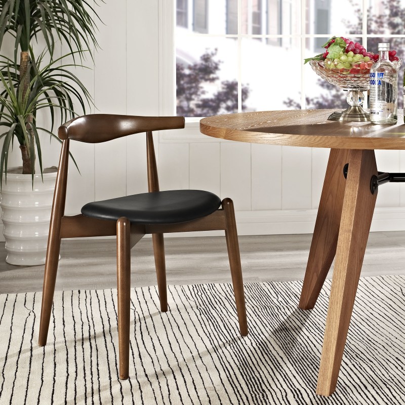 Stalwart Dining Side Chair in Dark Walnut Black