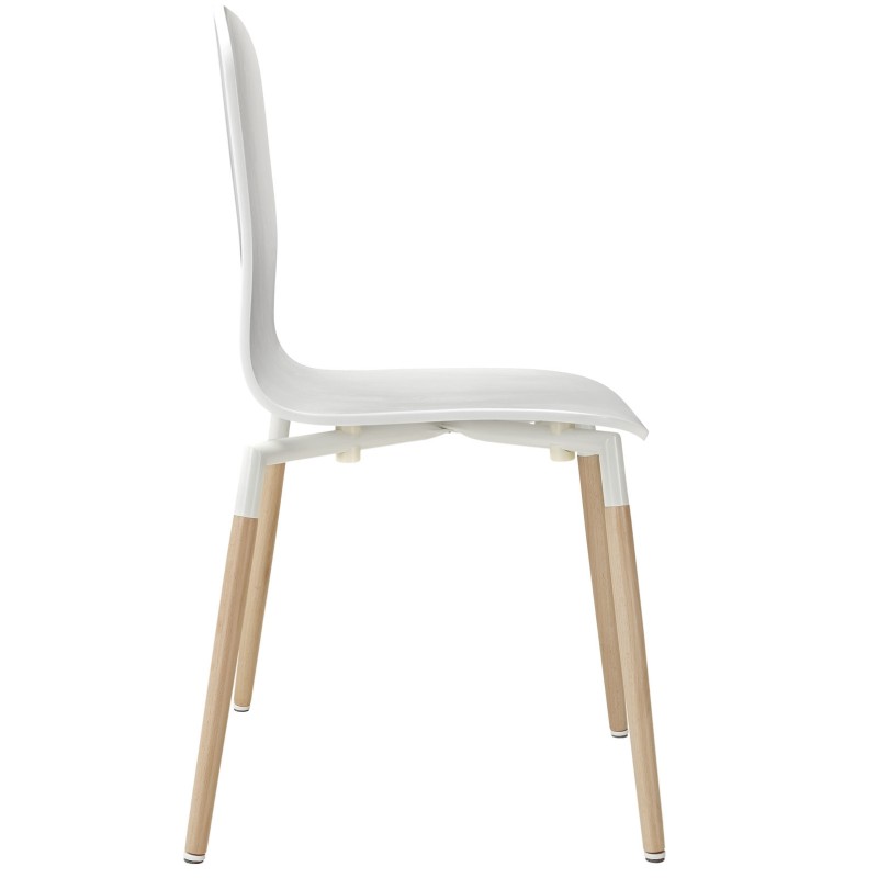 Stack Dining Wood Side Chair in White
