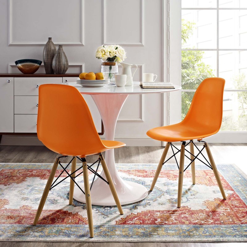Pyramid Dining Side Chair in Orange