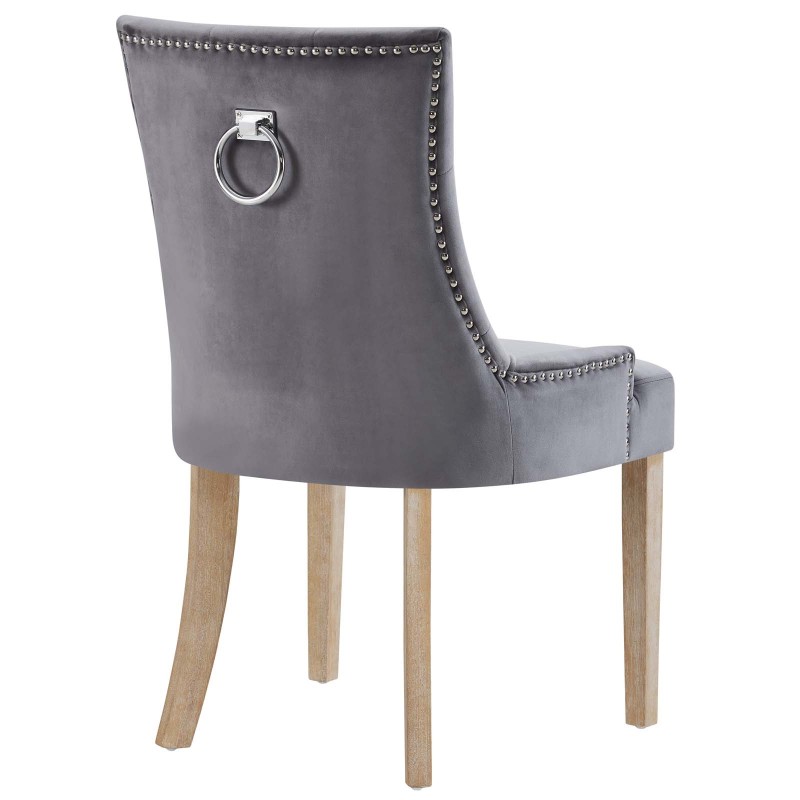 Pose Performance Velvet Dining Chair in Gray