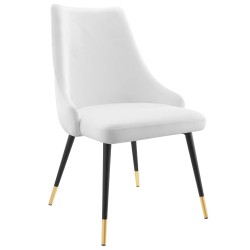 Adorn Tufted Performance Velvet Dining Side Chair in White