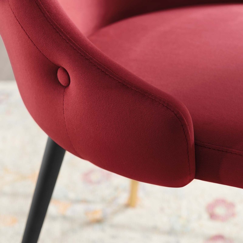 Adorn Tufted Performance Velvet Dining Side Chair in Maroon Adorn Tufted Performance Velvet Dining Side Chair in Maroon