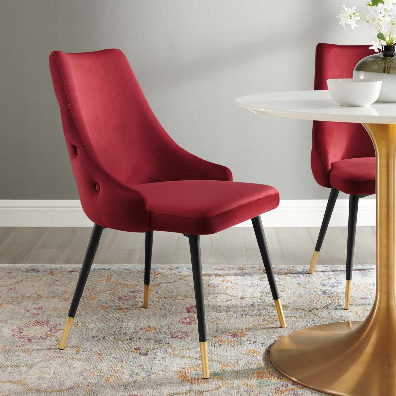 Adorn Tufted Performance Velvet Dining Side Chair in Maroon Adorn Tufted Performance Velvet Dining Side Chair in Maroon