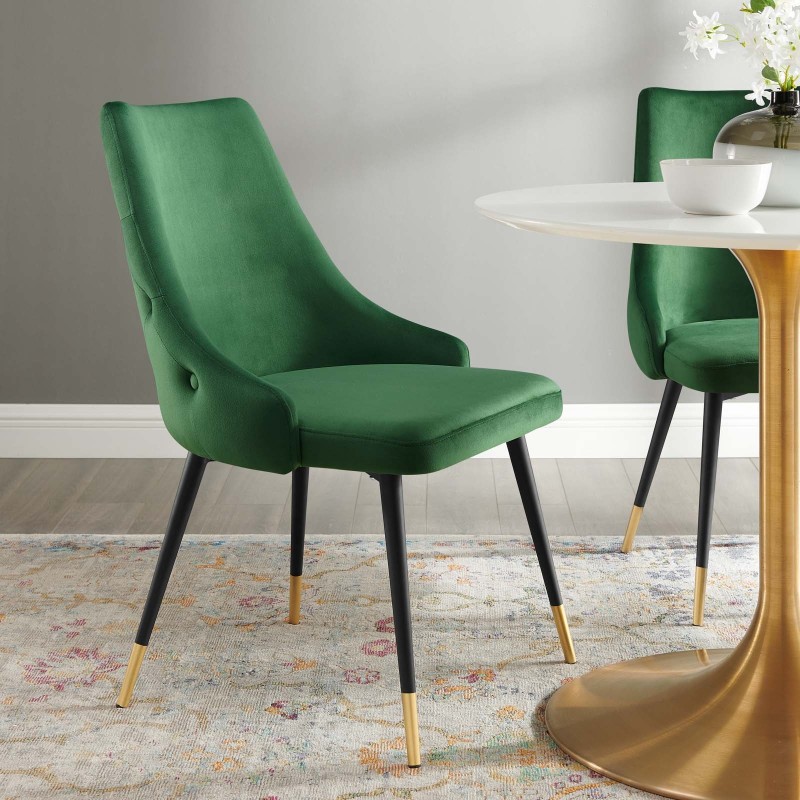 Adorn Tufted Performance Velvet Dining Side Chair in Emerald Adorn Tufted Performance Velvet Dining Side Chair in Emerald