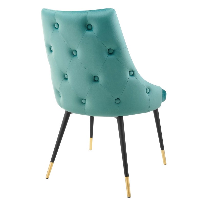 Adorn Tufted Performance Velvet Dining Side Chair in Teal