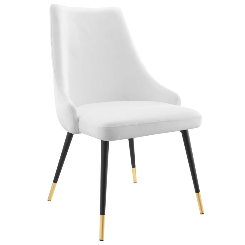 Adorn Tufted Performance Velvet Dining Side Chair in White