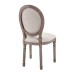 Emanate Vintage French Upholstered Fabric Dining Side Chair in Beige