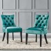 Regent Tufted Performance Velvet Dining Side Chairs - Set of 2 in Teal