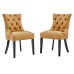 Regent Tufted Performance Velvet Dining Side Chairs - Set of 2 in Cognac