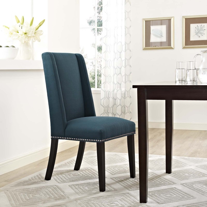 Baron Fabric Dining Chair in Azure