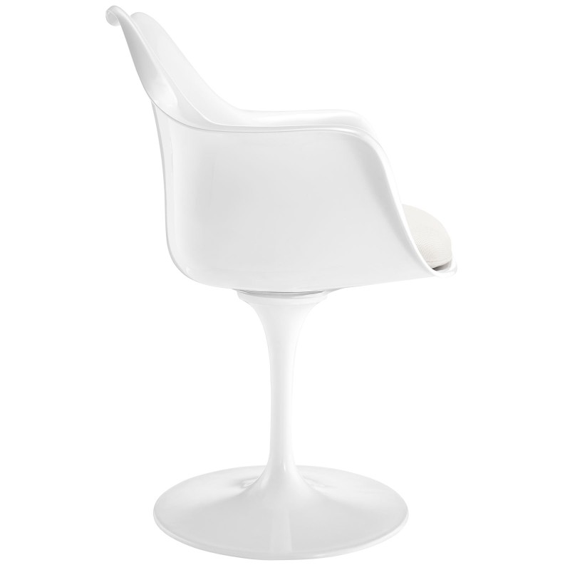 Lippa Dining Fabric Armchair in White