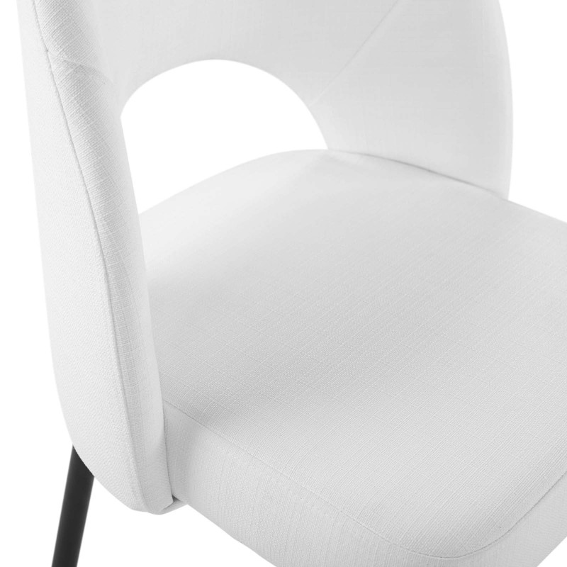 Rouse Upholstered Fabric Dining Side Chair in Black White