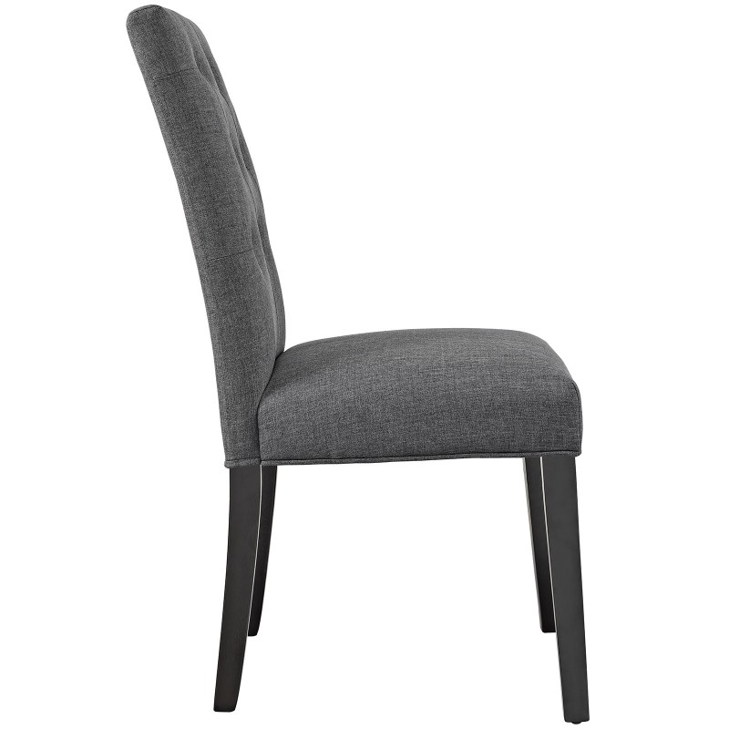 Confer Dining Fabric Side Chair in Gray