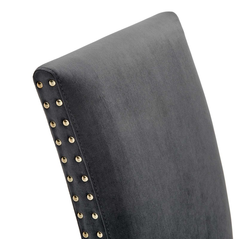 Parcel Performance Velvet Dining Side Chairs - Set of 2 in Charcoal