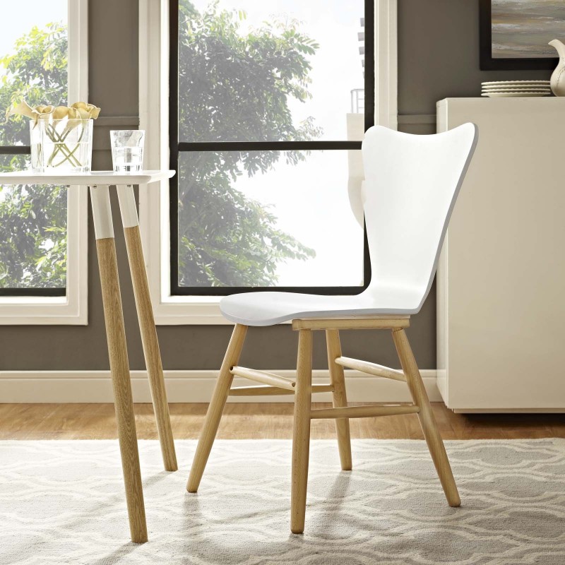 Cascade Wood Dining Chair in White