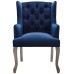 Realm French Vintage Dining Performance Velvet Armchair in Navy