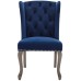 Apprise French Vintage Dining Performance Velvet Side Chair in Navy