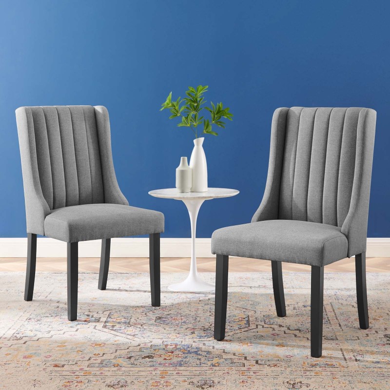 Renew Parsons Fabric Dining Side Chairs - Set of 2 in Light Gray