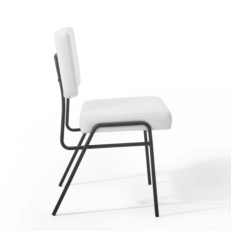 Craft Upholstered Fabric Dining Side Chair in Black White