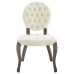 Exhibit French Vintage Dining Performance Velvet Side Chair in Ivory