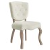 Array Vintage French Performance Velvet Dining Side Chair in Ivory