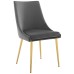 Viscount Modern Accent Performance Velvet Dining Chair in Gray