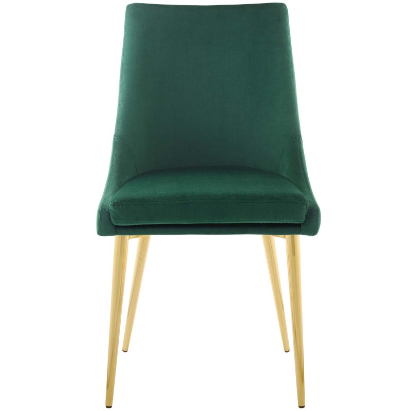 Viscount Modern Accent Performance Velvet Dining Chair in Green