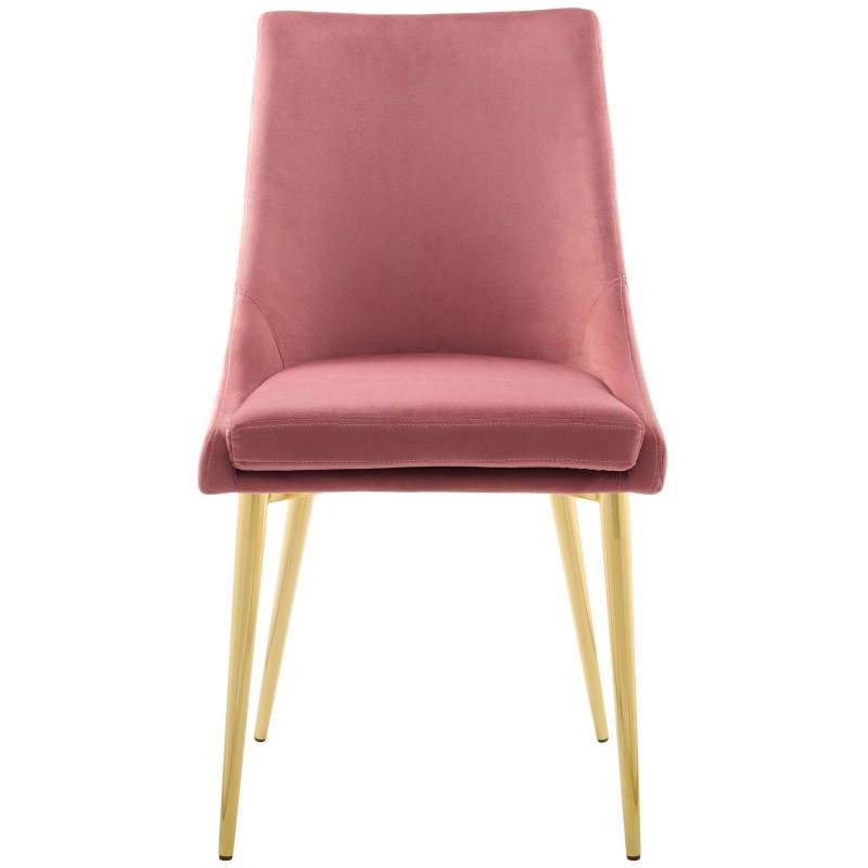 Viscount Modern Accent Performance Velvet Dining Chair in Dusty Rose