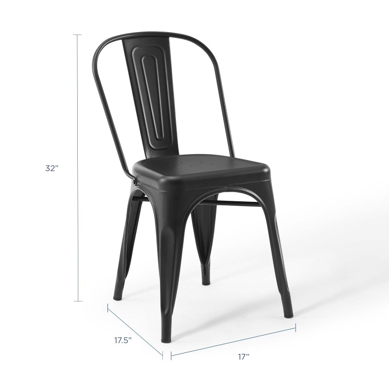Promenade Bistro Dining Side Chair Set of 2 in Black