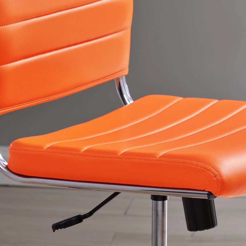 Armless Mid Back Office Chair in Orange