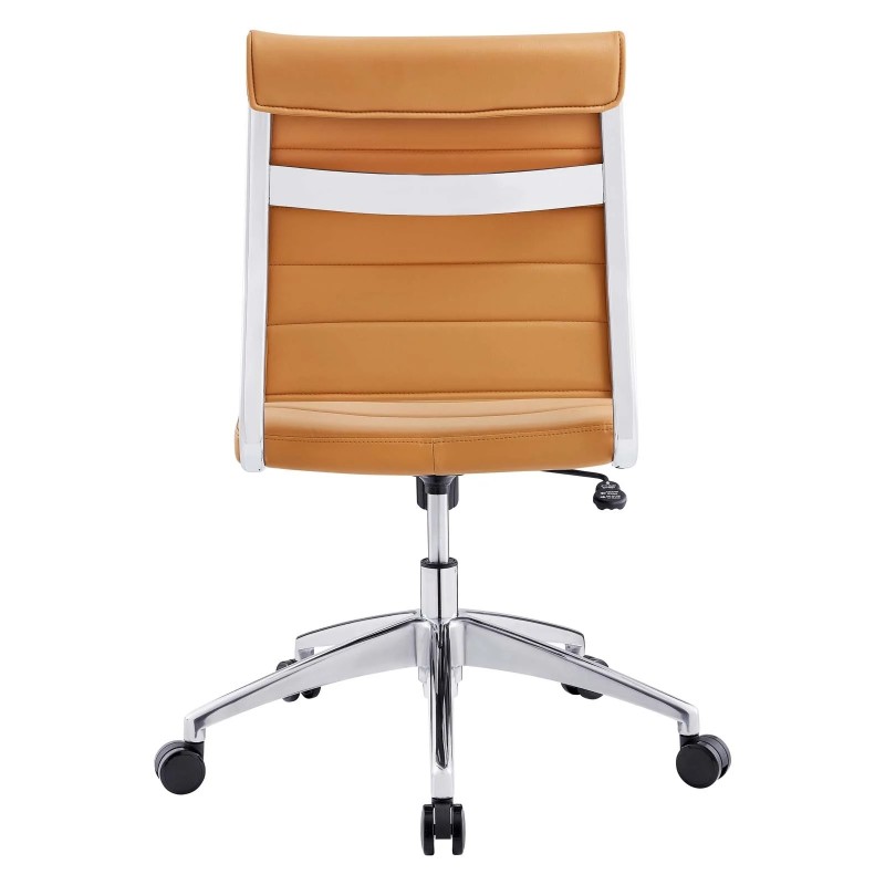 Armless Mid Back Office Chair in Tan