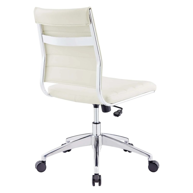 Armless Mid Back Office Chair in White
