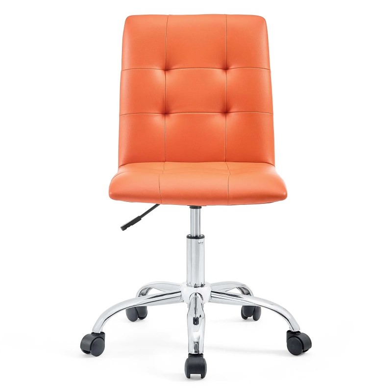 Armless Mid Back Office Chair in Orange