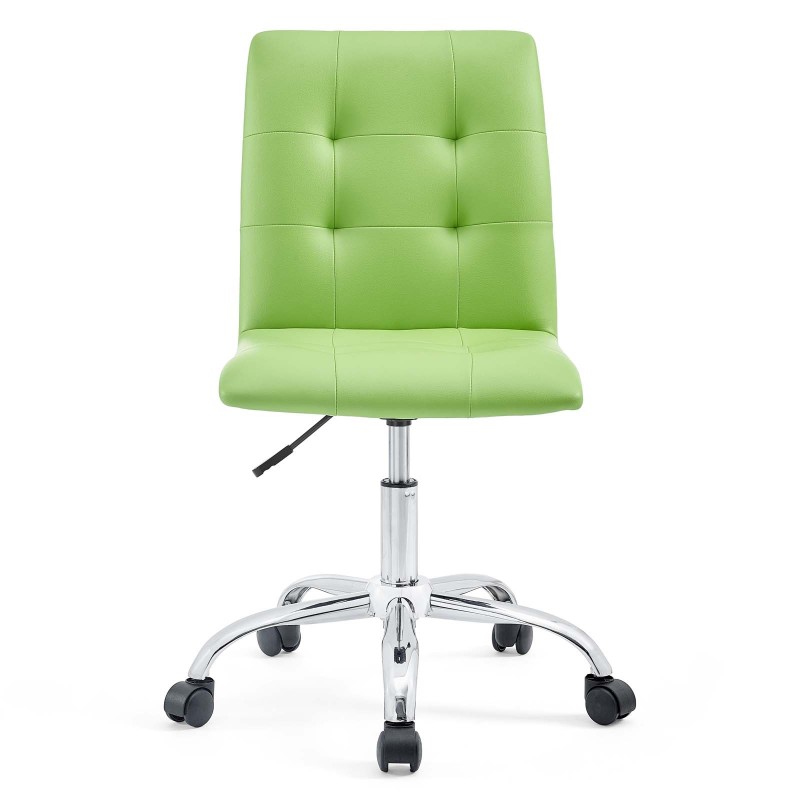 Armless Mid Back Office Chair in Bright Green