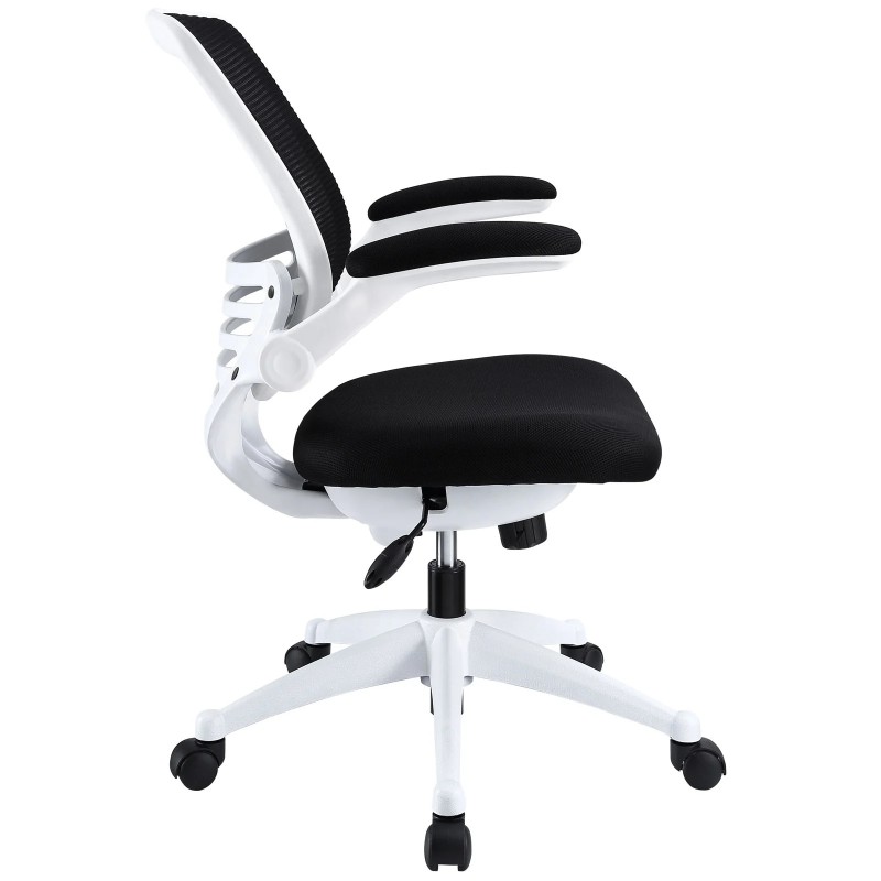 White Base Office Chair in Black