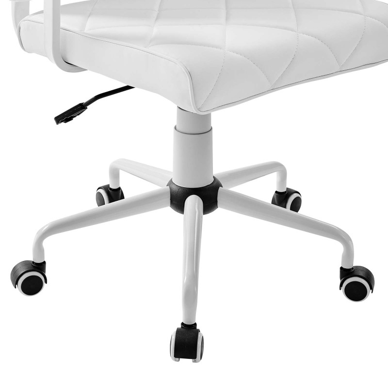 Lattice Vinyl Office Chair in White