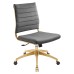 Armless Mid Back Performance Velvet Office Chair in Gray