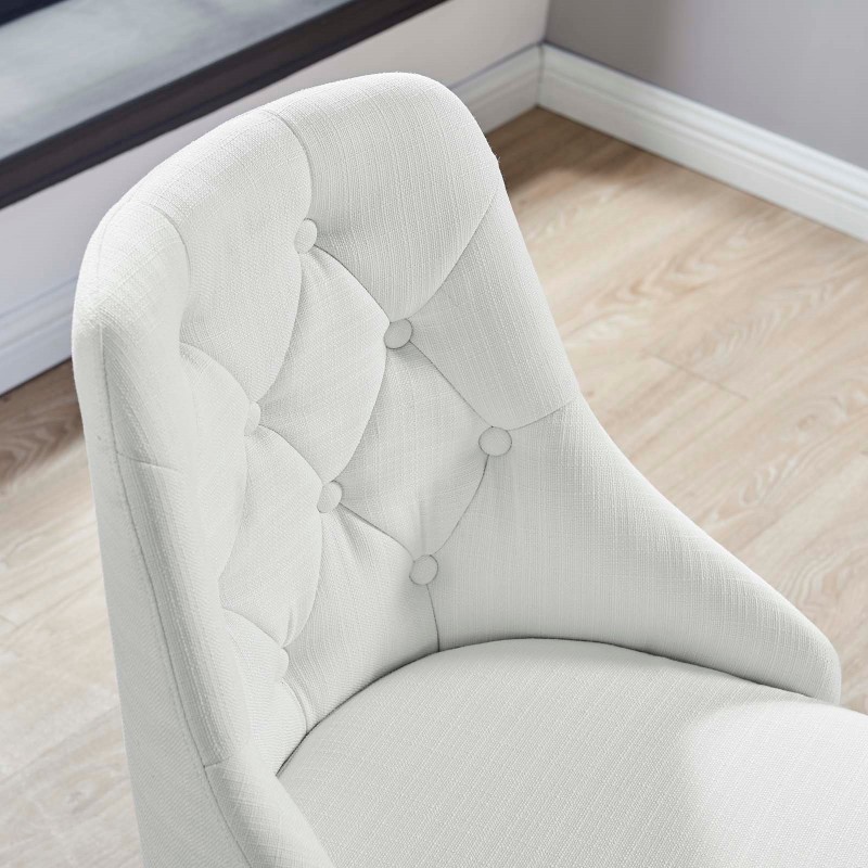 Distinct Tufted Swivel Upholstered Office Chair in Black White