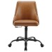 Designate Swivel Vegan Leather Office Chair in Black Tan