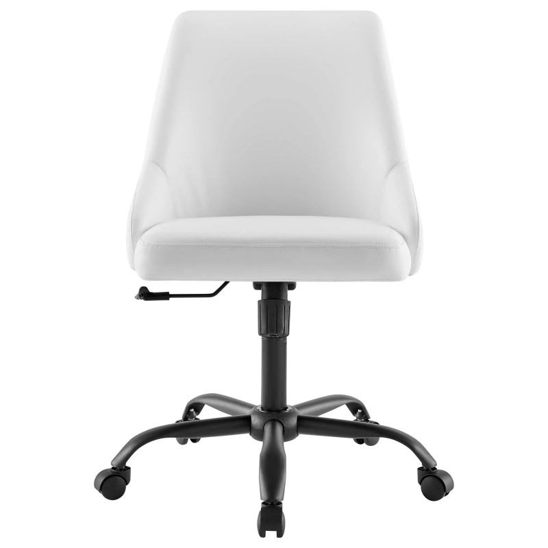 Designate Swivel Vegan Leather Office Chair in Black White