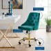 Distinct Tufted Swivel Performance Velvet Office Chair in Gold Teal